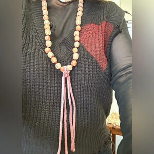 Tribal Gorgeous Color Glass African Beads Leather